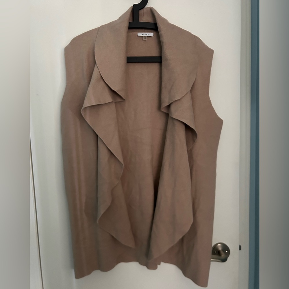 Sioni Women’s Tan Open Front Knit Vest Size XL